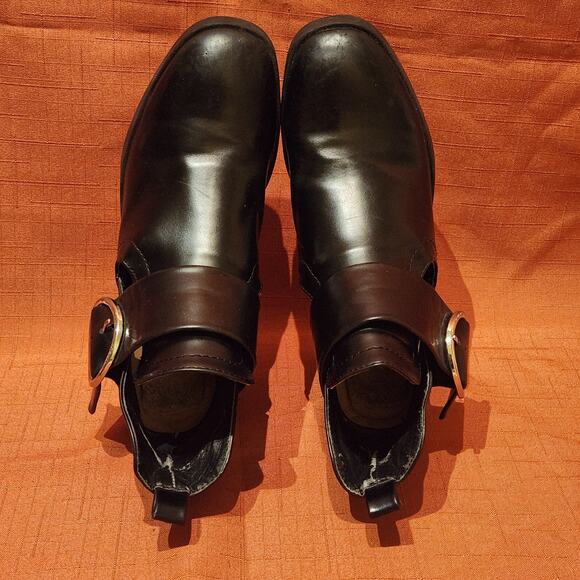 ZARA Trafaluc Black Chunky Platform Mary Janes Lug Sole Ankle Booties Sz 6 /36 - Picture 7 of 10